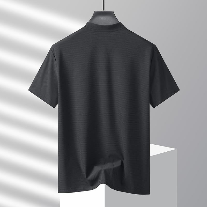 POLO Shirt Short Sleeved Men's Thin Stand Up Collar Quick Drying Loose T-shirt Ice Silk Breathable Upper Garment
