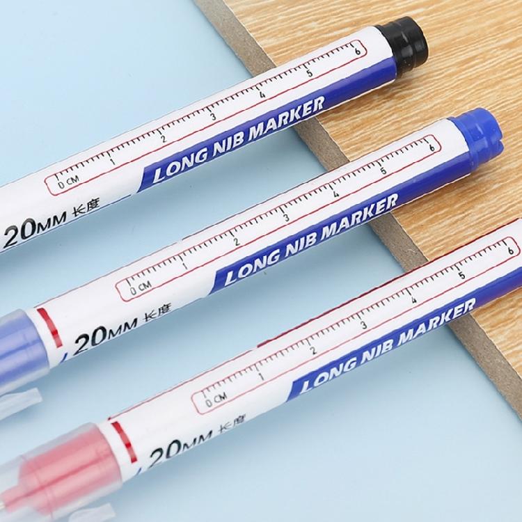 10 Pcs Long Nib Marker Deep Hole Marker Pen Oil-Based Carpenter Marker Waterproof Marking Pen 20mm Deep Reach Marker