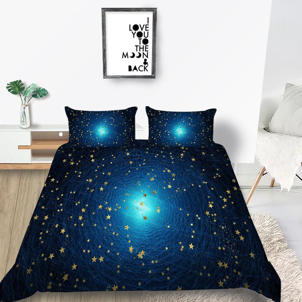 Star Bed Cover Set Sky Home Textiles Bedding Suit with Pillowcase Bedclothess 2/3 Pcs Girls Women Duvet Covers