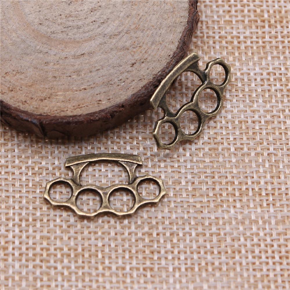 20 Pcs 24*14mm Brass Knuckles Charms Pendants for Jewelry Making Necklaces Keychains Earrings DIY Handmade Accessories Wholesale