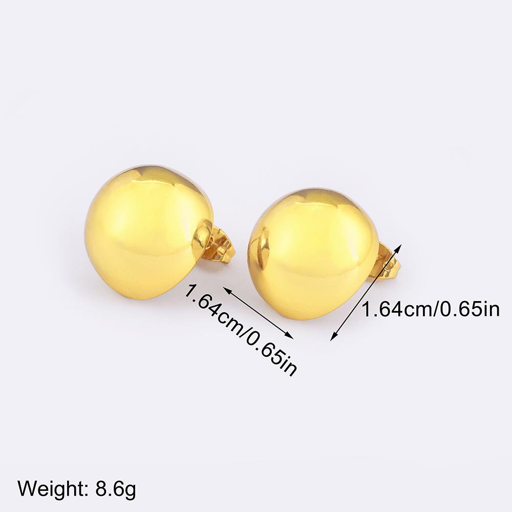 Nidin New Retro Simple Style Semicircle Shape Copper Stud Earrings For Women Lady Daily Party Ear Jewelry Accessories Fine Gifts