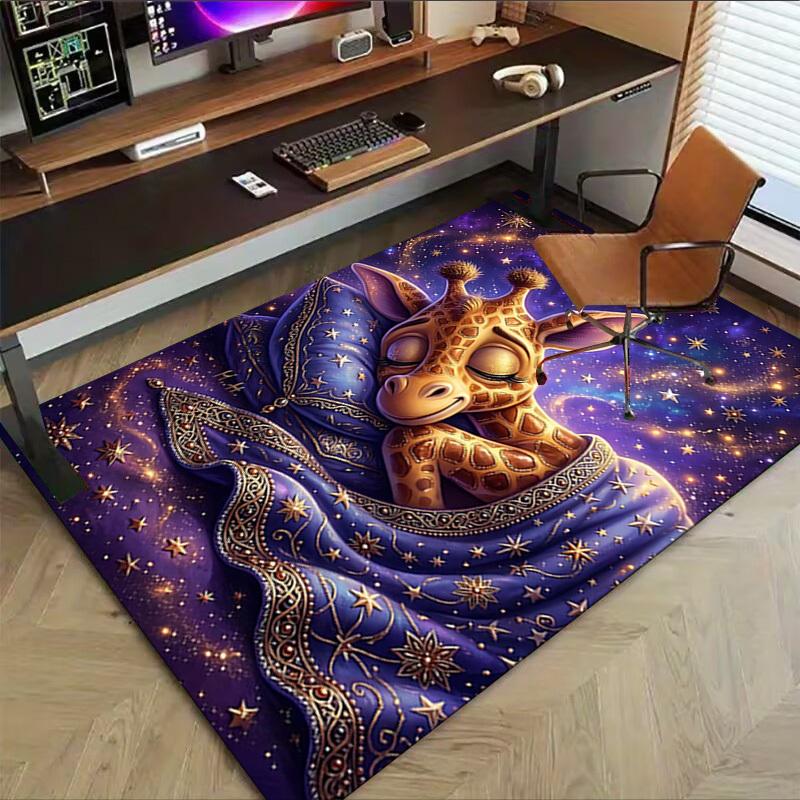 1PC Giraffe Starry Non-Slip Floor Carpet Compatible for Office&Living Room&Bedroom&Dining room - Soft & Pattern-G0399