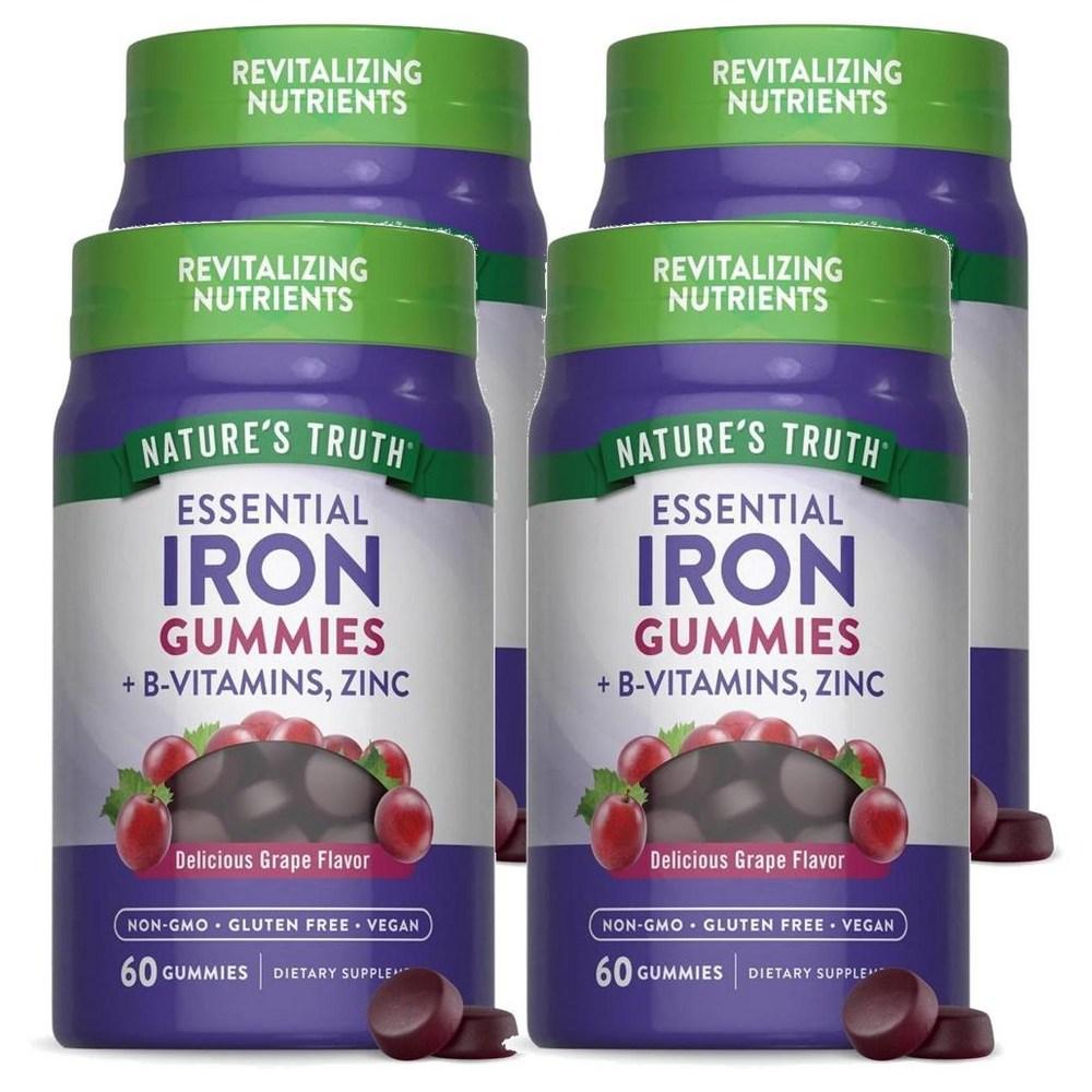 Truth Nature's Iron, Zinc, and Vitamin B Grape Flavor Gummies 60 Tablets (4 pcs)