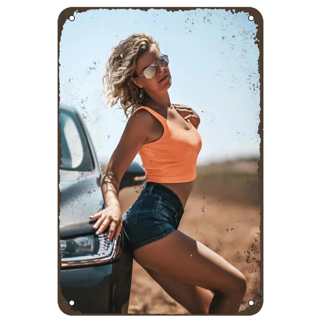 Metalowe Blaszane Znaki Vintage do Jaskini Mężczyzny, Plakat Pin-up Girl jako Sztuka Ścienna, Wystrój Domu