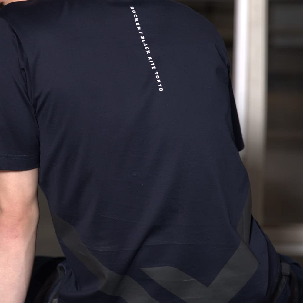 [COCOS Nobuoka] RKN-6987 [ROCKEN BLACK KITE TOKYO] Back Print T-Shirt, Black, Size M