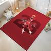 Basketball Player Dunking with Red Background Non-slip Rug Suitable for Living Room and Bedroom Sofas.