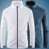 Men Outdoor Jacket Stand Collar Zip Placket Breathable Pocket Ultrathin Sportswear Anti-UV Plus Size Camping Sun Protection Clothing Men Clothes