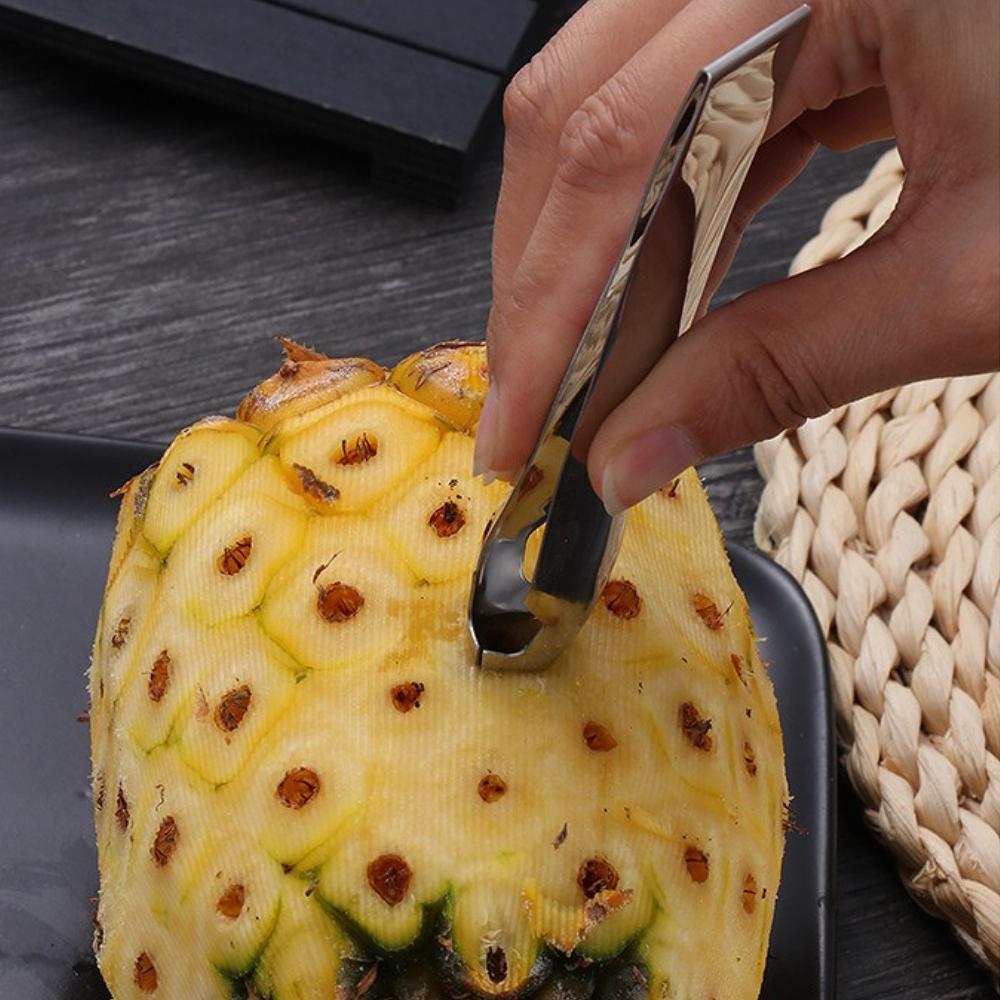 1/3pcs Stainless Steel Fruit Pineapple Eye Remover Convenient Clip Strawberry Cutter Seed Remover Creative Fruit Slicing Clip