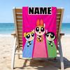 1pc The Powerpuff Girls6 Beach Towel with Custom Name, Beach/Swimming/Bath/Picnic/Camping Towel, Suitable for Seaside Beaches