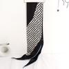 New Korean Version of Houndstooth Thin Narrow Long Sunscreen Scarf for Women Versatile Imitation Silk Literary Small Neck Scarf