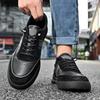 Europa Neue Schuhe für Herren Echtes Leder Freizeitschuhe Gestreifte Flache Skateboard-Schuhe Mode Slip-on Sneaker