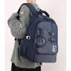 New High-end Nylon Junior High School Student School Bags College Boy Large Capacity Waterproof Travel Backpacks Lightweight Wear-resistant Rucksack