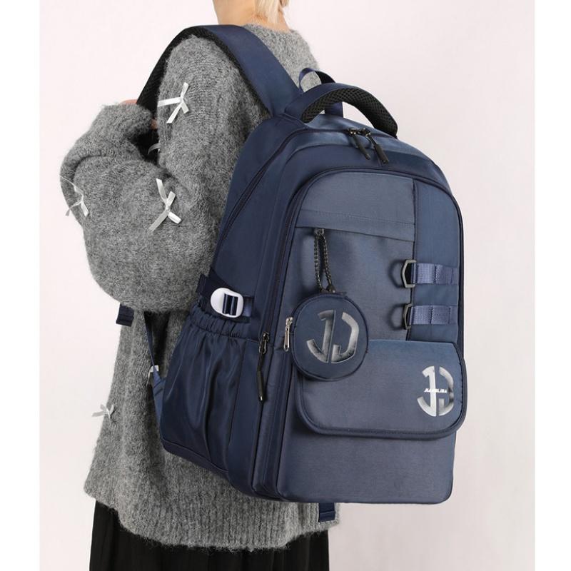 New High-end Nylon Junior High School Student School Bags College Boy Large Capacity Waterproof Travel Backpacks Lightweight Wear-resistant Rucksack