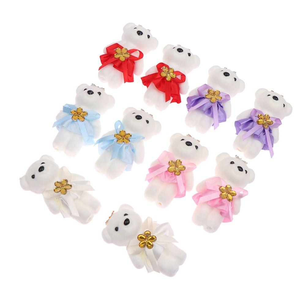 10pcs/set Plush Animal Bear Plush Foam Toys Foam Bear Cartoon Bouquet Doll  Graduation Gifts