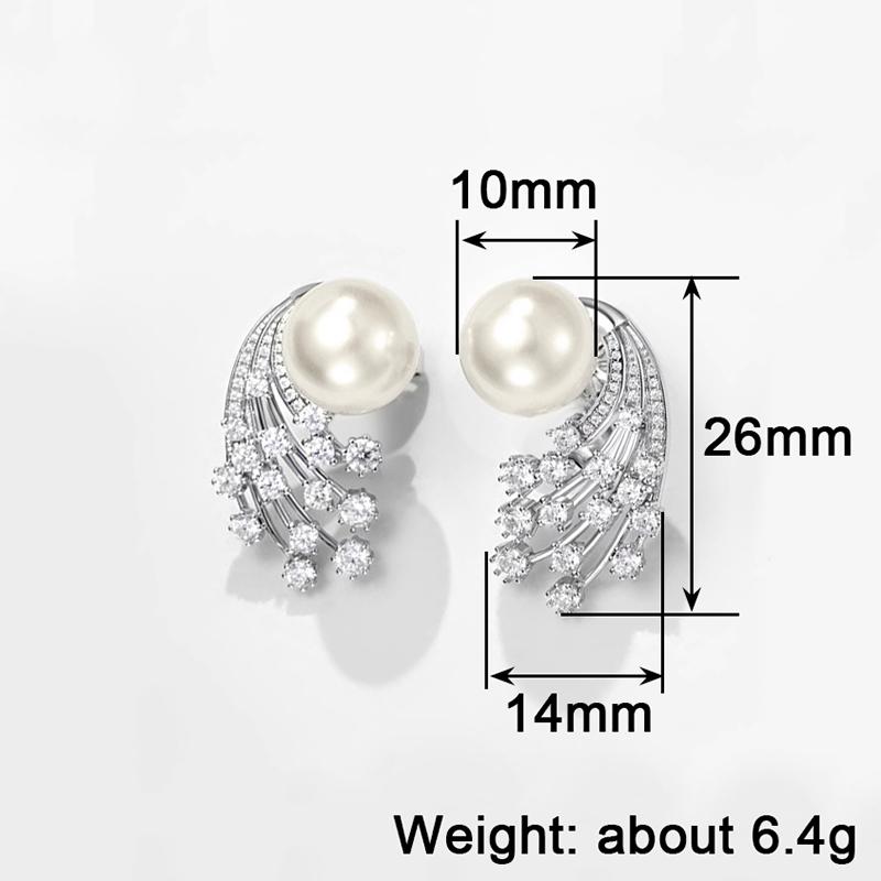 Xiaomi Huitan Aesthetic Meteor Design Lady Stud Earrings Imitation Pearl Elegant Party Wedding Accessories Trendy Jewelry with Shiny CZ