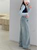 2026 Girls' Spring/Fall Versatile Jeans: Straight & Wide Leg Pants for Middle School Students