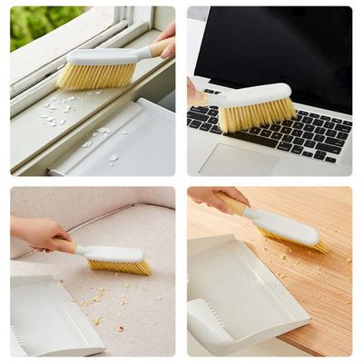 Yousheng Kleines Besen-Schaufel-Set Ergonomischer Naturbambusgriff Weiche Borsten Tragbares Dekoration Mini-Besen-Set