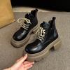 Martin Boots Women's Autumn and Winter New British Style Short Tube Thick Sole Heightening Strap Fashion Short Boots Women