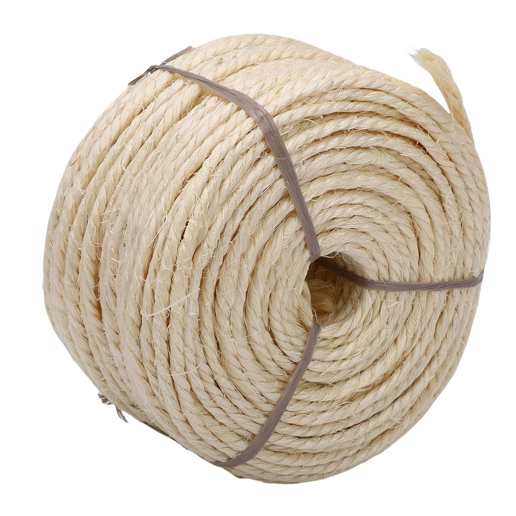 Sisal Rope DIY Soft Sturdy Cat Scratching Post Hemp Rope Replacement for Cat Toy 0.16in X 164ft White