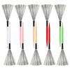 Dual-Head Metal Wire Drum Brushes with Wooden Handles for Versatile Percussion Use Suitable for Drummers and Musicians