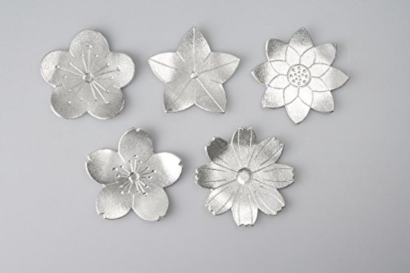 Nousaku Chopstick Rest Flower Blossom Set of 5 501716 - - [100% Tin]