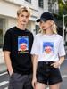 Unisex T Shirt Funny Anime Foodie Print Short Sleeve Casual Summer Top