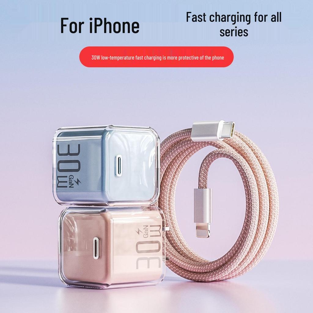Apple-Compatible 16W GaN Charger for iPhone 15 Pro Max/14 Plus - Genuine PD Fast Charge