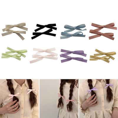 Ribbon Bow Hair Clip Harajuku Style Hairpin Girls Hair Barrettes Side Pin Ribbon Hair Bows Female Girls Hair Accessory
