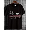 Black T Shirt with Dog Pulling for Man Graphic And Fuehrungskraft Text for Casual Wear