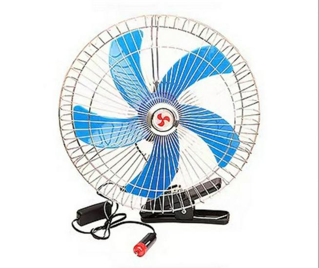 6-12 Inch Oscillating Car Fan with Clip, 12V/24V for Trucks and Cars
