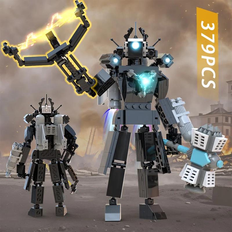 Macht Skibidi Toilet Bausteine Spielzeug Titan Clock Man 2.0 Bohrmann Titan TVMan Kameramann Speakerman für Kinder Jungen Geburtstagsgeschenke