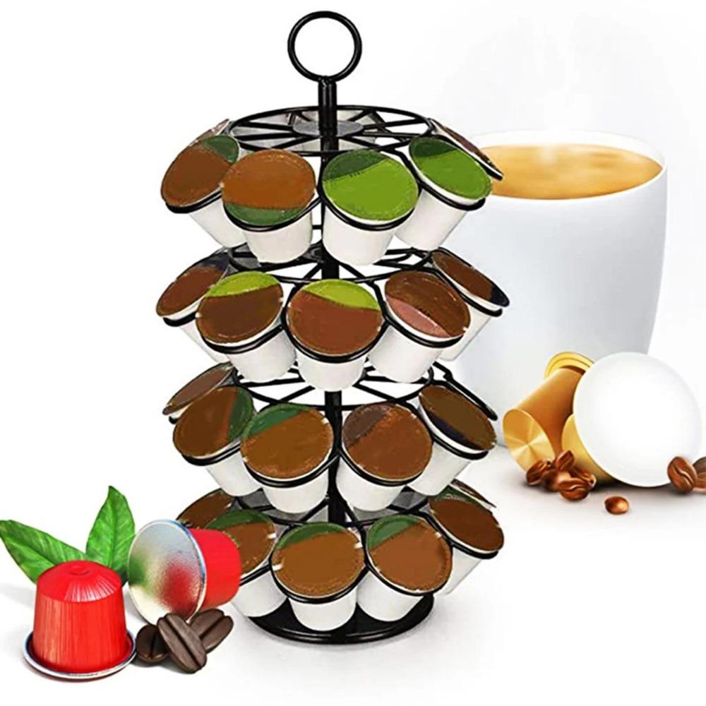 360 Degree Rotates Coffee Capsule Stand Holds 36 Pods Capsule Display Rack for Home
