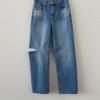 Neuheiten Offener Schnitt Boyfriend-Passform Cutout Weite Hosen Zerrissener Denim