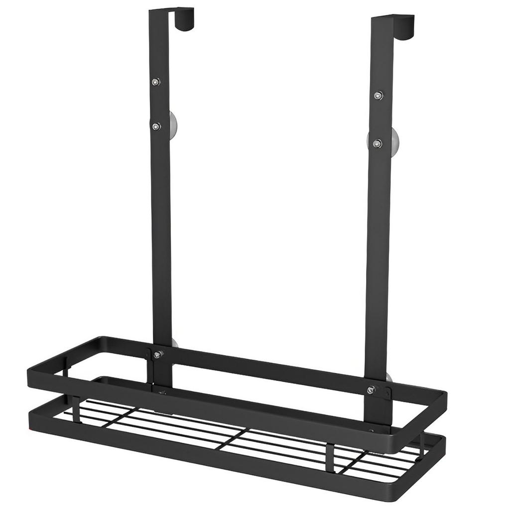 Shower Caddy Hanging Shelf with Hooks Suction Cups Stainless Steel Hanging Door Shower Rack Rustproof Hanging Caddy Rack