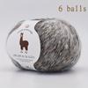 6 Hair Yarn (Wool) - Soft Warm Winter Knitting & Crochet Thread Suitable for Sweaters Hats Gloves Wine300g Total