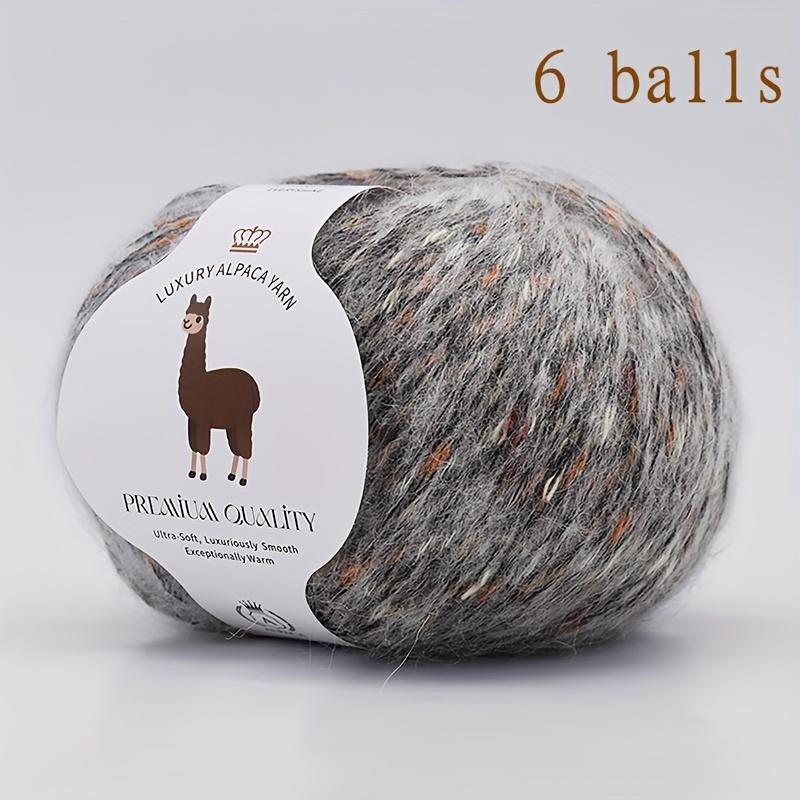 6 Hair Yarn (Wool) - Soft Warm Winter Knitting & Crochet Thread Suitable for Sweaters Hats Gloves Wine300g Total
