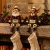 Organizer Hook Christmas Stocking Holder, Mantel Resin Sitting Leg Hook, Unique Hanger Festive Character Ornament for Holiday Home Fireplace