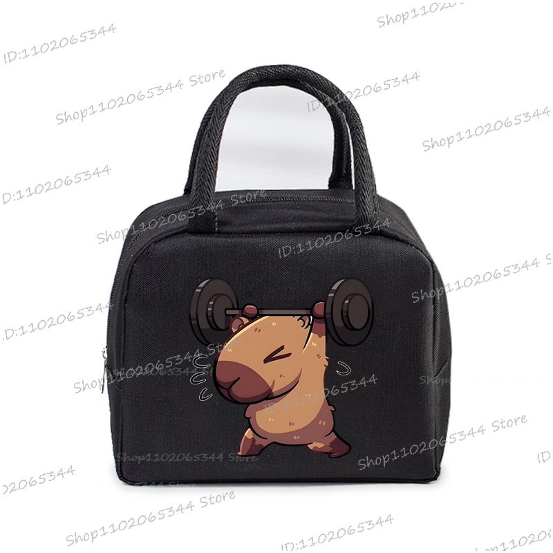 Kawaii Capybara Design Brotdose Aufbewahrungstasche Damen Cartoon Capybara Druck Tragbare Bento Taschen Tier Capybara Liebhaber Lunchtaschen