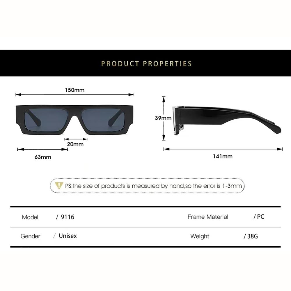 Fashionable Square Small Frame Sunglasses for Men and Women, Minimalist Street Photography Sunglasses