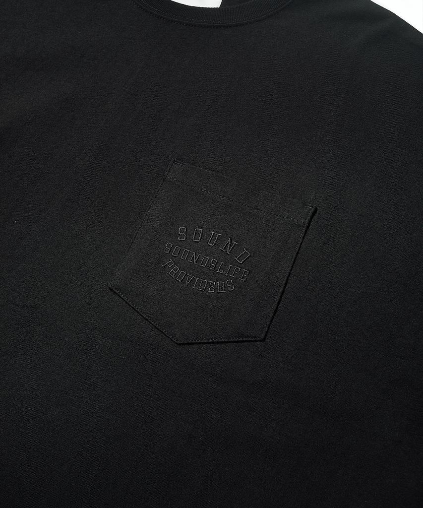 SOUNDSLIFE Embroidery Pocket T-Shirt Black