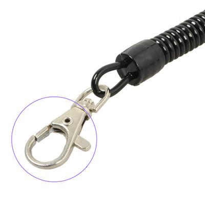 10 Pieces Black Metal for Key Chain Spring Rope Black Elastic Rope for Scuba Div