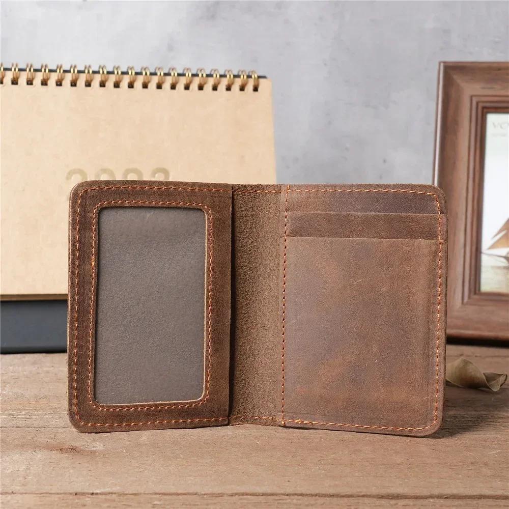 Handcraft Leather Credit Card Holder Vintage Small Wallet for Credit Cards Case and Driver License Vintage Gift for Men