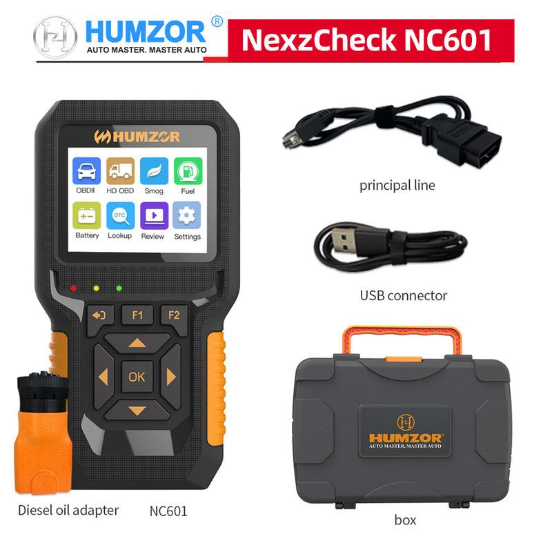 [For Car and Truck] HUMZOR NexzCheck NC601 12V 24V Diesel OBD2 Code Scanner Data Stream Action Test
