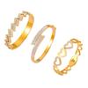 Hong Kong Trendy Minimalist Geometric Diamond-Set Gold-Plated Titanium Bracelet