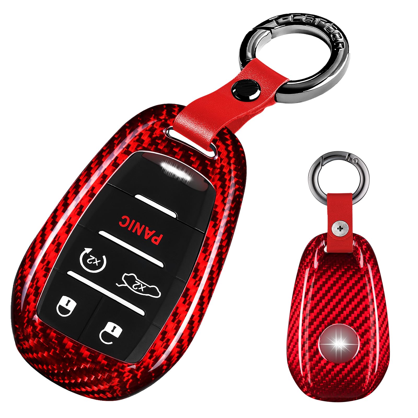 

Alfa Romeo Key Compatible with the New Giulia Stelvio 4C Spider Real Glass Fiber T-carbon Case, 952, (2017-2024), 4/5 Buttons, (Red)