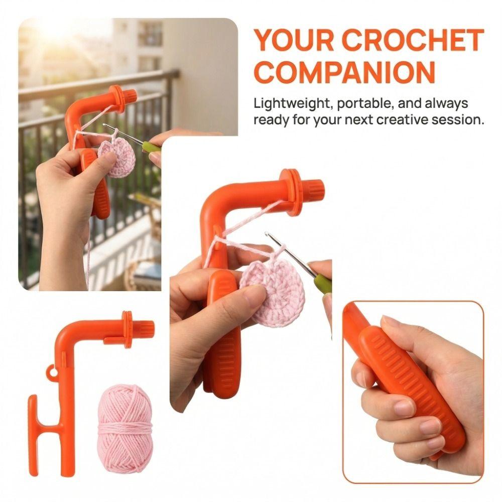 Portable 3-in-1 Crochet Crochet Holder Plastic Effectively Yarn Crochet Helper Ergonomic Handle Hook Grip Yarn Knitting