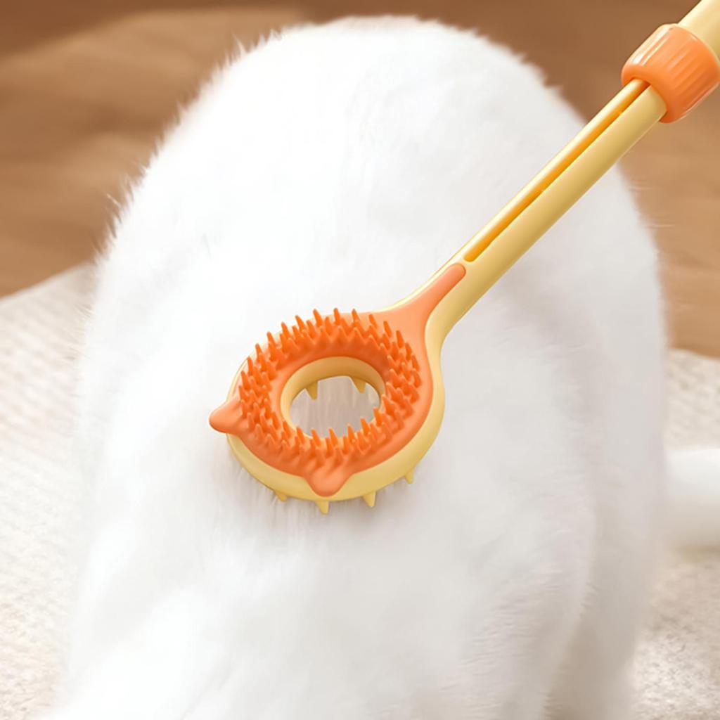 Cat Head Scratcher Double Sided Massage Stick Cat Scratching Brush With Telescopic Handle For Home Playtime Relaxation Couch