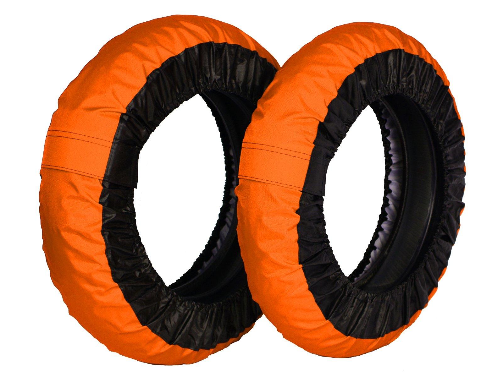 

Rise Tire Protector Front and Rear Set with Acrylic Color Coating Water and Easy to Wrap and Install 12-inch (Mamoru-kun) Orange/Black (UV Protection,