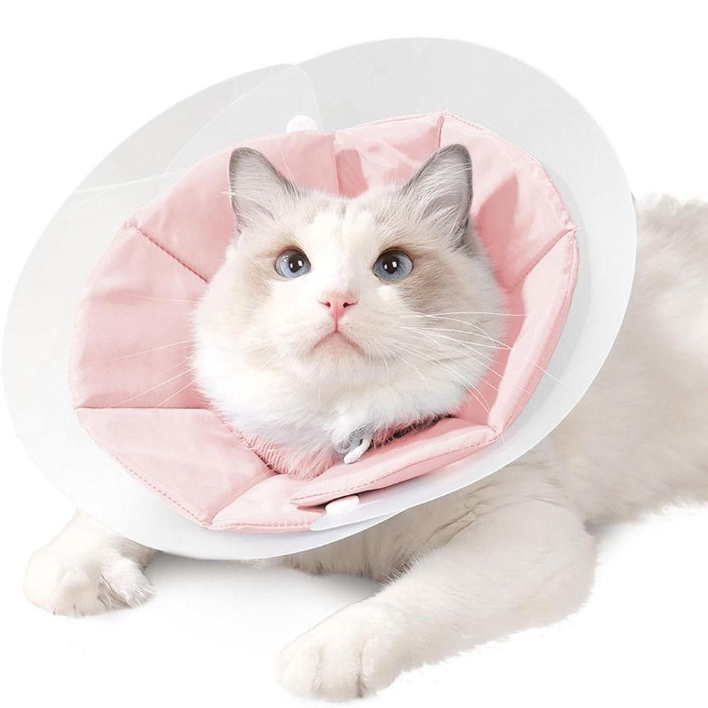 Adjustable Cat Elizabeth Circle Double-layer PVC Kitten Neck Cone Soft Pet Cone Collar  Recovery