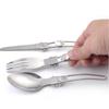 3 Teile in 1 Set Edelstahl Messer Gabel Löffel Set Faltbares Camping Tragbares Besteckset für den Außenbereich Camping Zubehör